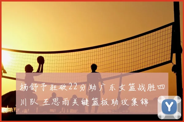 杨舒予狂砍22分助广东女篮战胜四川队 王思雨关键篮板助攻集锦